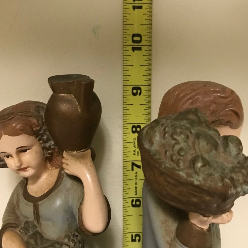 Vintage Chalkware Figurine Set – Boy & Girl – New Art Wares #272 - Picture 5 of 8
